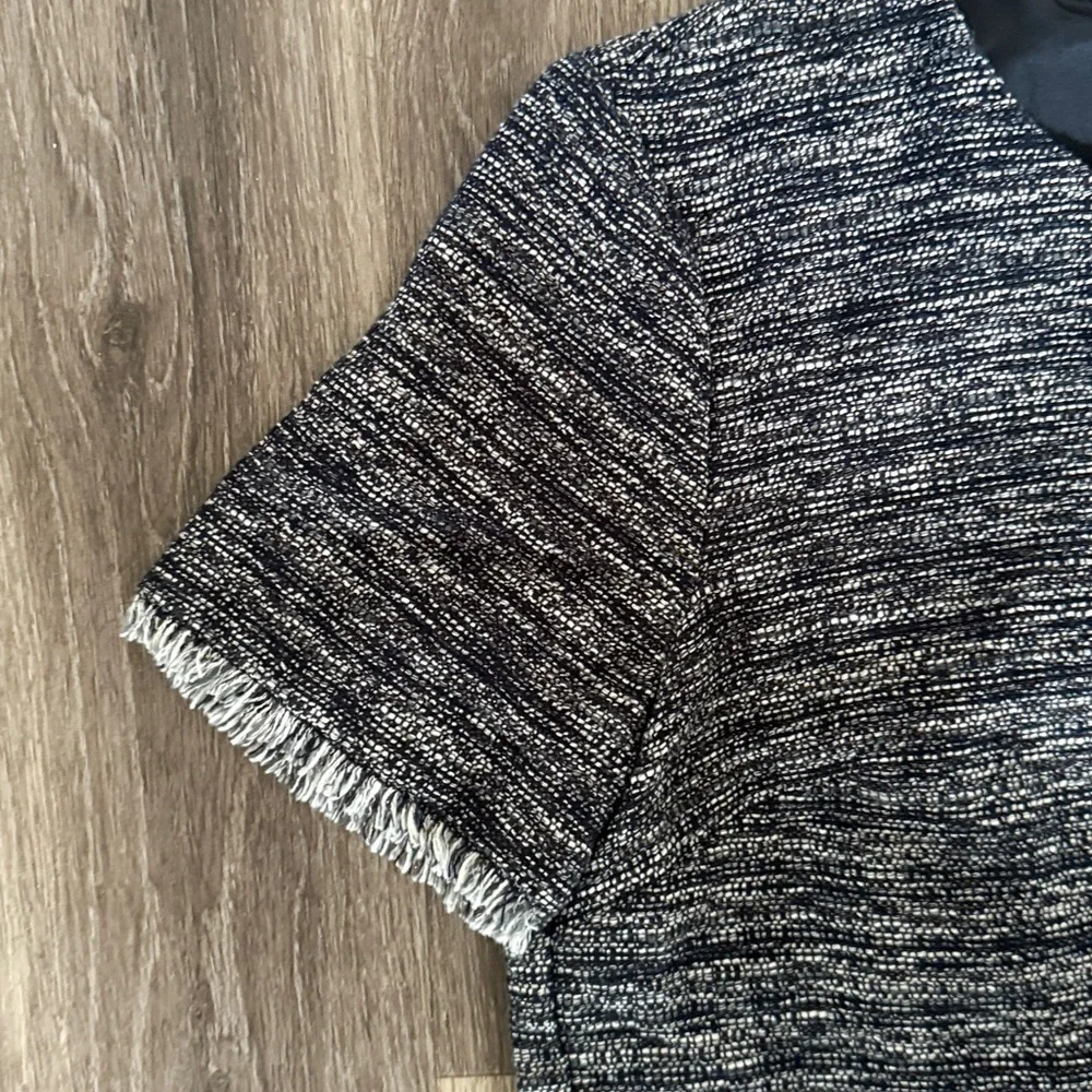 J. Crew Black and White Tweed Set Two Piece Skirt Suit Size XS Cotton Blend